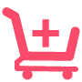 shopping cart with a plus symbol