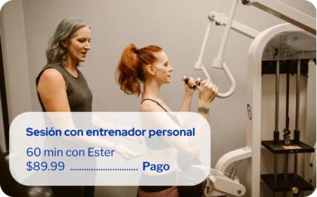 Sesión con entrenador personal en gimnasio